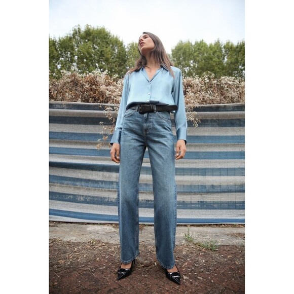 Zara Satin Effect Basic Shirt - S - Picture 1 of 7